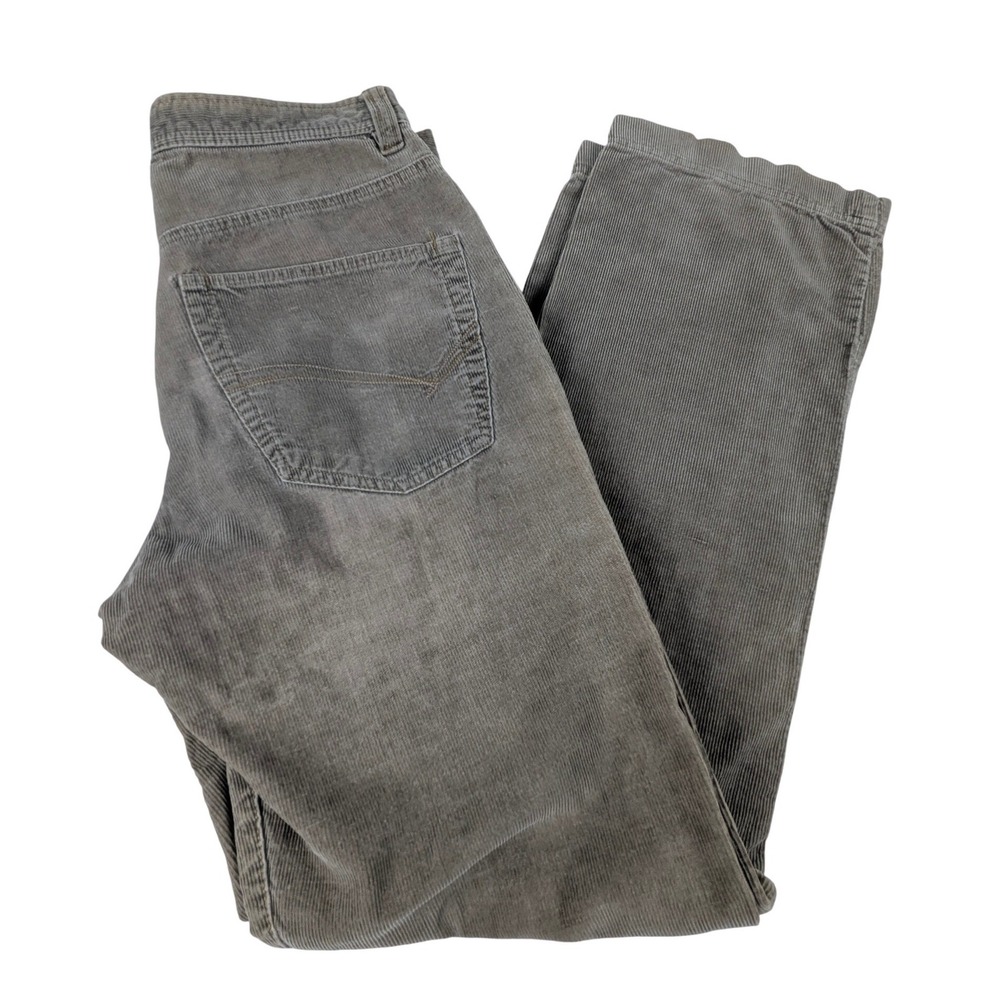 Unionbay Mens Biker Fit Corduroy Pants 32x34 Wide‎ Straight Leg Cotton Olive